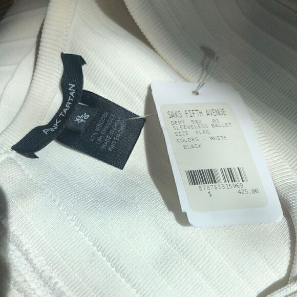 PINK TARTAN POWER STRETCH FIT & FLARE WHITE DRESS XL - Picture 8 of 9